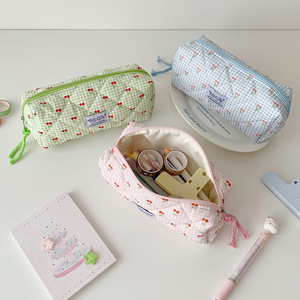 Bolsa de Tela con Estampado Digital a Cuadros Cereza y Logotipo Personalizado: Bolsa de Almacenamiento Portátil de Alta Calidad <span class=keywords><strong>para</strong></span> Brochas de <span class=keywords><strong>Maquillaje</strong></span> y <span class=keywords><strong>Estuche</strong></span> <span class=keywords><strong>para</strong></span> Lápices - Product Image 3