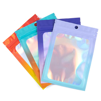Sachet en aluminium holographique Mylar à trois soudures latérales, pochette thermoscellable pour aliments et thé, petit sachet de 1 oz, impression par gravure