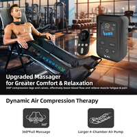 Appareil de compression séquentielle haute pression 250 mmHg à 4 chambres, bottes de récupération à pression d'air portables sans fil