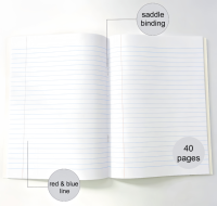 Cahier d'exercices scolaires personnalisé avec reliure à cheval, fourniture directe du fabricant avec OEM et ODM disponibles