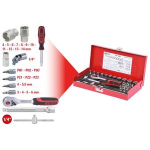 KS TOOLS - 917.4030 1/4'' <b>Socket</b> set (30 pcs) - EAN 4042146118122 <b>RATCHET</b> AND <b>SOCKET</b> SETS 1/4" - Product Image 2