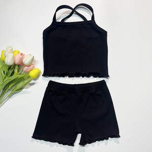 ชุดเสื้อผ้าเด็กผู้หญิงสองชิ้น ชุดกางเกงขาสั้นเด็ก ชุดเด็กผู้หญิง เสื้อผ้าฝ้ายสำหรับเด็ก ชุดฤดูร้อนสำหรับเด็กผู้หญิง ขายส่งชุดกางเกงขาสั้นเด็ก - Product Image 3