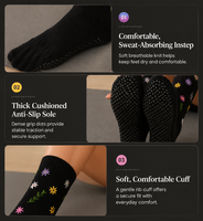 Nouveautés 2026 : Chaussettes de yoga en coton antidérapantes pour femme, mi-mollet, personnalisables, pour Pilates, avec revers sur mesure