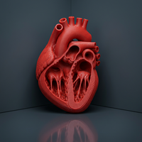 Modèle de cœur anatomique imprimé en 3D FDM en PLA pour la formation médicale, la recherche et le développement, l'éducation, prototype personnalisé OEM