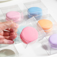 Boîtes à macarons individuelles transparentes en PET, mini boîtes pour friandises/cadeaux, 2,13x2,13x1,34, matériaux recyclés, fabriquées, boîte à bonbons, emballage de boulangerie