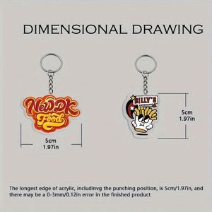 Breloques personnalisées en acrylique pour téléphones portables, porte-clés personnalisés avec anneaux pour sacs à dos, couples, animaux, personnages de dessins animés - Product Image 4