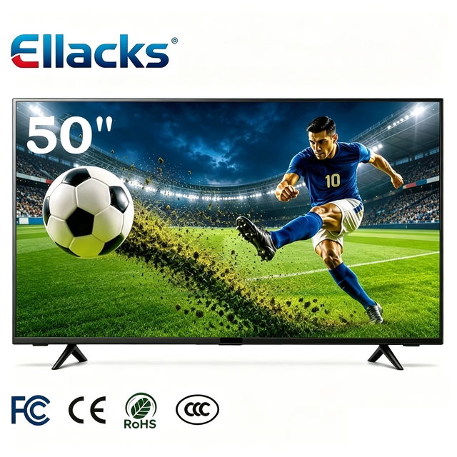 Hot Selling China Original Borderless 50 Inch Smart TV 4K UHD LED LCD Google Android HDTV Ellacks Hotel Use A+ Grade