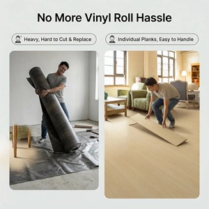 แผ่นไม้ลายไม้แบบลอกติด หนา 15 มม. สำหรับปูพื้นภายนอก/กลางแจ้ง ห้องนั่งเล่น ห้องครัว ติดตั้งง่ายแบบ DIY - Product Image 5