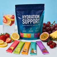 Sachets de poudre d'électrolytes sans sucre pour adultes, hydratation rapide, végétaliens, pour le soutien énergétique