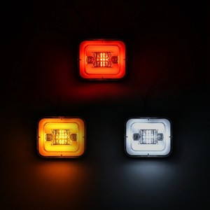 Luce Posteriore LED Quadrata per Camion, COB Centrale Colorata, Interno Bianco Rosso Ambra, 12V 24V, per Camion, Rimorchi, Furgoni, Impermeabile - Product Image 5