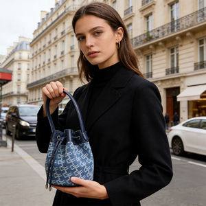 Bolso Mini Tipo Cubo OEM para Mujer, Bolso de Mano con Cordón, Bolso Pequeño de Moda, Logotipo Personalizado, Marca Privada - Product Image 2