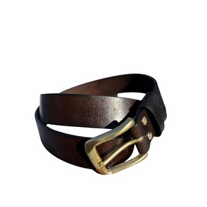 Ceintures en cuir de vache naturelles écologiques faites à la main, boucle à ardillon en acier, style vintage, imperméables, largeur 3,8 cm, pour hommes, vêtements formels - Product Image 4