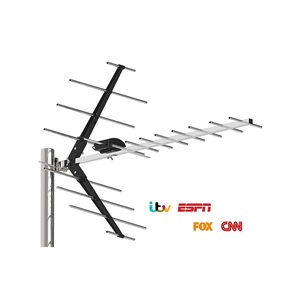 เสาอากาศทีวีดิจิตอล UHF/VHF สำหรับภายนอกอาคาร พร้อมตัวขยายสัญญาณพลาสติก สำหรับใช้ในบ้าน - Product Image 1