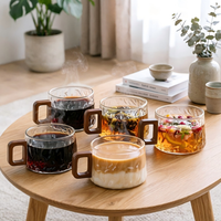Tasse à thé en verre exquise, tasse à café latte art hautement esthétique, tasse à boire pour l'eau, le lait, le jus à la maison