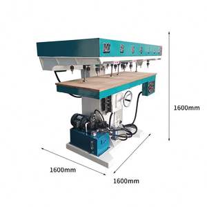 Machine de perçage hydraulique verticale multi-têtes pour le travail du bois, idéale pour le prétraitement des matériaux de construction de meubles et de portes - Product Image 3