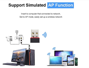 Adaptador WiFi USB OEM de Fábrica, Tarjeta de Red de 150Mbps, Mini Adaptador WiFi para PC - Product Image 3