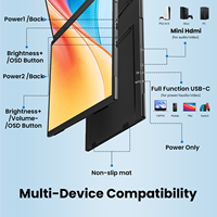 Moniteur portable double 18,5 pouces, écran IPS FHD 1080P, interface Type-C, écran tactile, double affichage à un seul câble, prend en charge différentes résolutions