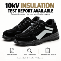 Chaussures de sécurité électriques personnalisées avec embout en plastique et semelle anti-perforation, rapport de test 10 kV disponible