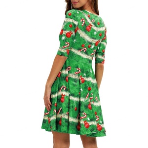 Vestidos Personalizados de Alta Calidad para Mujer, Ropa de Festival, Impresión Digital 3D, Vestido Midi Ajustado con Mangas, Vestidos Mini de Moda con Peplum - Product Image 2