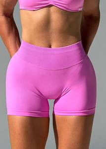 Shorts de sport pour femme OEM ODM Biker 4,5 pouces, très extensibles, durables, avec effet froncé aux fesses, sans couture, pour yoga - Product Image 3