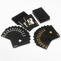 Naipes personalizados de alta calidad que imprimen póker Pvc impermeable plástico Oro Negro naipes a granel