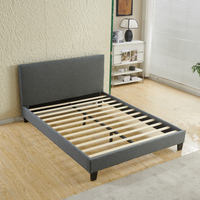 Cama de Madeira com Design Moderno, Tamanho Personalizado, Estofada com Plataforma e Armazenamento para Espaços Pequenos, Não Necessita de Box Spring