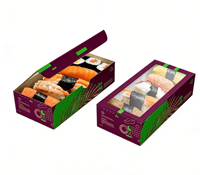 Boîte à sushi personnalisée, écologique, recyclable, résistante, jetable, pour emballages alimentaires à emporter, pour sushi japonais et bento