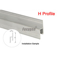 1.25m 2.5m de long par pièce de profil de plafond en aluminium H sans bande de décoration pour film de plafond extensible en PVC