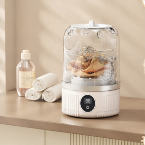 Mini Lavadora Portátil Inalámbrica para Ropa Interior, Automática, con Alimentación USB, de Plástico, con Batería, Blanca y Azul, 1 kg - Product Image 1