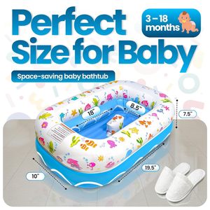 อ่างอาบน้ำเด็กแบบพับได้ พกพาสะดวก อ่างอาบน้ำเด็กแรกเกิด อเนกประสงค์ สระน้ำเด็ก สำหรับเด็กอายุ 0-36 เดือน - Product Image 2