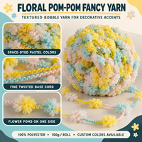 Fil à pompons Sunny Rainbow, pelote douce et moelleuse, nouveauté pour châles au crochet, chapeaux et travaux manuels tricotés à la main, prêt à être expédié