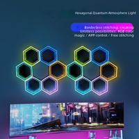 Luz Ambiental Iridiscente para Juegos, Activada por Sonido, Alimentada por USB, con Lente Acrílica de Panal, Estilo Abismo, Sincronización Musical, Ambiente Rítmico