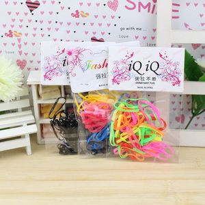 Coleteros Elásticos para Niños, Bandas de Goma sin Costuras para Uso Diario, Colores Macaron Surtidos, Negro, Hecho en China - Product Image 1