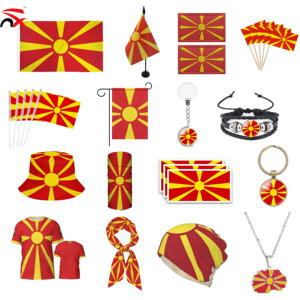 Venta al por Mayor de la Serie de Banderas de Macedonia del <span class=keywords><strong>Norte</strong></span>, Banderas de Poliéster para Aficionados, Accesorios Patrióticos para Eventos - Product Image 1
