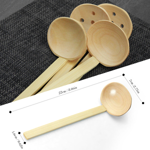 Muỗng Canh Nhà Bếp Bằng Gỗ Tùy Chỉnh Muỗng Canh Ramen Cán Dài Muỗng Có Rãnh Muỗng Lẩu - Product Image 3