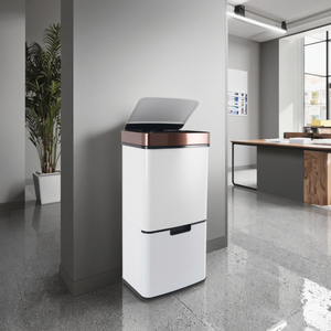Hot bán 72L tự động tái chế thép thép không gỉ Thùng rác có thể cảm biến trong nhà nhà phòng tắm nhà bếp vuông container - Product Image 6