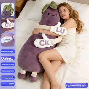 Sleep-soothing Eggplant <b>King</b> Plush <b>Pillow</b> Patting Device for Adults Mango Design PP Cotton Filling Unisex Sleeping Comfort Doll - Product Image 5