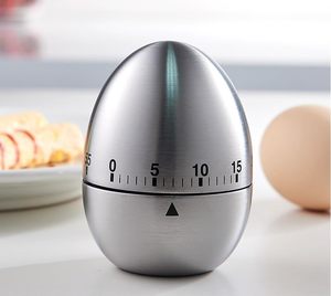 Minuteur de cuisine en acier inoxydable avec affichage LCD précis, compte à rebours en forme d'œuf, double langue, manuel, écologique - Product Image 3