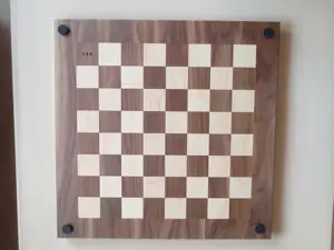 Papan Catur Gaya Drueke dengan Walnut dan Maple/Papan Catur Hanya Terbuat dari Kayu Solid/Papan Ukuran Turnamen