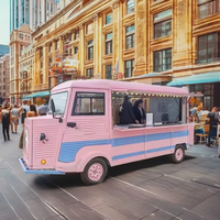 Nouveau type de camion de restauration mobile en gros pour la vente de café, burgers, glaces et sucettes, idéal pour les services de traiteur