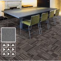 Dalles de moquette modulaires 50x50cm en polypropylène, avec support en PVC rayé, absorption acoustique, écologiques, pour sols commerciaux, résidentiels, bureaux et hôtels