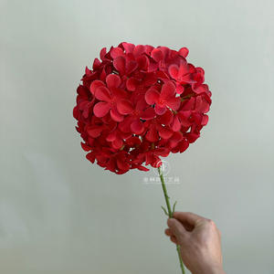 Venta al por mayor barato solo cabeza blanco rosa Hortensia flor artificial para la boda Día de la madre Año Nuevo chino fiesta de año nuevo - Product Image 5