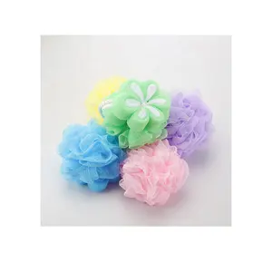 Wholesale Eco-friendly Soft Exfoliating Foamy Bath Much Soap Balls Flower Mesh Sponges