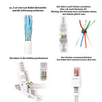 Cable de red Herramienta chapada en oro Enchufe gratis Ethernet RJ45 Cat5e Cat6 8P8C Conector de paso Enchufe modular sin herramientas