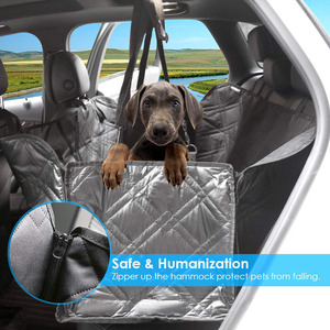 Housse de voiture pour chien lavable avec fenêtre en maille, imperméable, pour siège arrière avec poches de rangement - Product Image 3