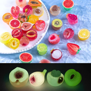 Accessoires de décoration de Noël DIY en résine peinte, écologiques et créatifs, pour micro-paysages, avec simulation abstraite de fruits (pastèque) - Product Image 3