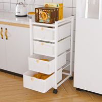Support de rangement multicouche de type tiroir amovible pour la cuisine de bureau sous le bureau chariot à fruits et légumes vaisselle sur pied