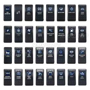 12V 24V Car Boat Caravan Rocker <b>Switches</b> <b>Waterproof</b> Rocker <b>Switch</b> Dual Blue LED <b>Light</b> Bar 4x4 Universal RIGHT Left SIDE <b>LIGHTS</b> - Product Image 2