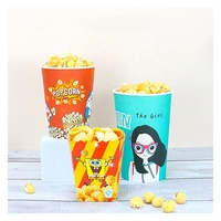 Boîte d'emballage ronde personnalisée à bas prix pour frites et chips de restauration rapide, 46oz 64oz 85oz, grand format, seau à popcorn classique pour fêtes