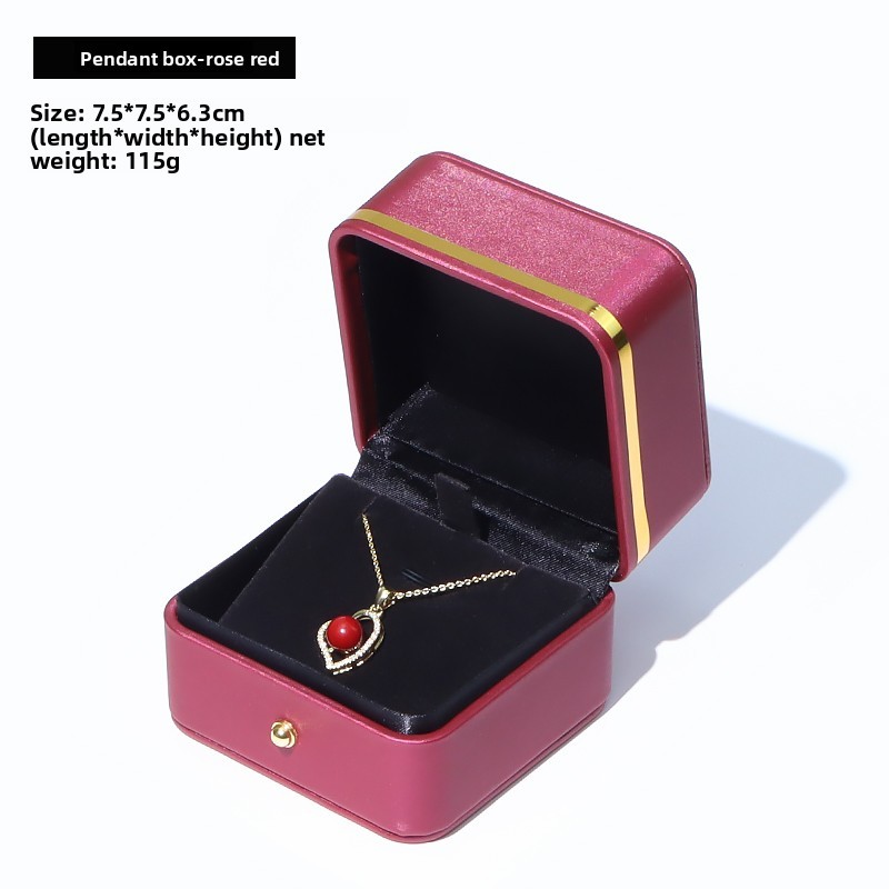 Boîte à pendentif rouge vin[7,5*7,5*6,3 cm]